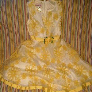 SUMMER! Jessica Ann Chiffon Overlay W/Embroider Flowers Dress, 6X